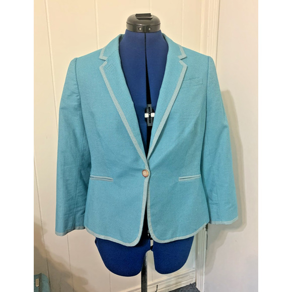 The Limited Jackets & Blazers - The Limited Baby Blue Women's Blazer Large Single Breasted Work Career Preppy